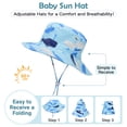 thumbnail image 3 of American Trends UPF 50+ Baby Boy Sun Hat Sun Protective Cute Wide Brim Summer Kids Beach Bucket Hats Toddler Sun Hats for Girls Boys, 3 of 6
