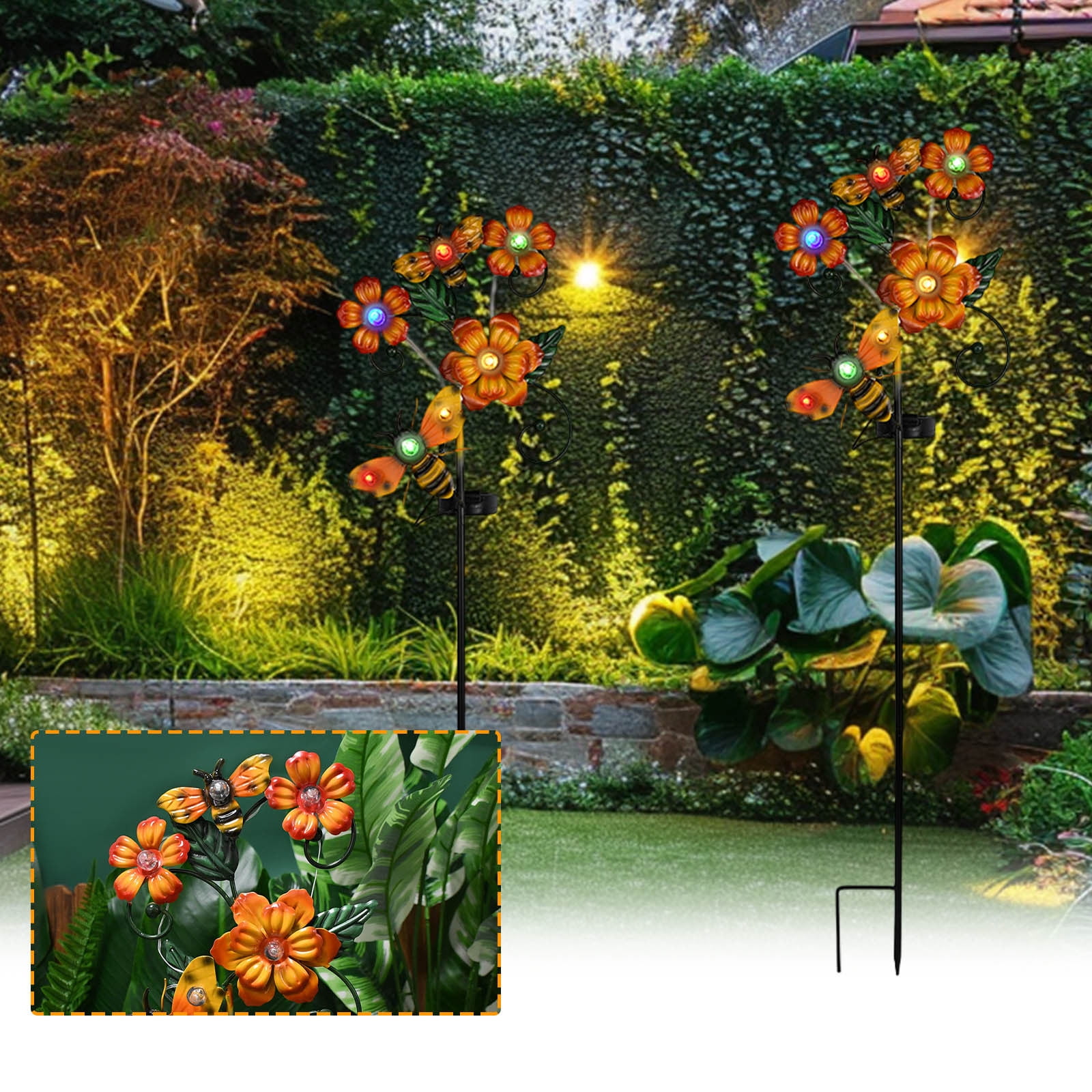 Solar Garden Lights - Solar Butterfly Lights Outdoor Decorations Multi-Color Changing LED Waterproof Stake Lights For Garden Yard Pathway Patio & Lawn Gifts for Mother's Day Mom Women