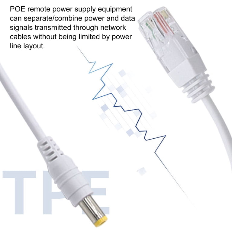Oiyagai 2 stuks PoE Injector en PoE Splitter Kit met 5.5x2.1mm DC Connector (Wit Oiyagai 2 stuks PoE Injector en PoE Splitter Kit met 5.5x2.1mm DC Connector (Wit