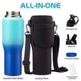 thumbnail image 6 of 32oz Insulated Water Bottle with Straw - Keep Cold 48h or Hot 24h, Vacuum Stainless Steel Tumbler with Carrier Bag, T-shape Thermal Cup Fit Car Cup Holder, 6 of 8