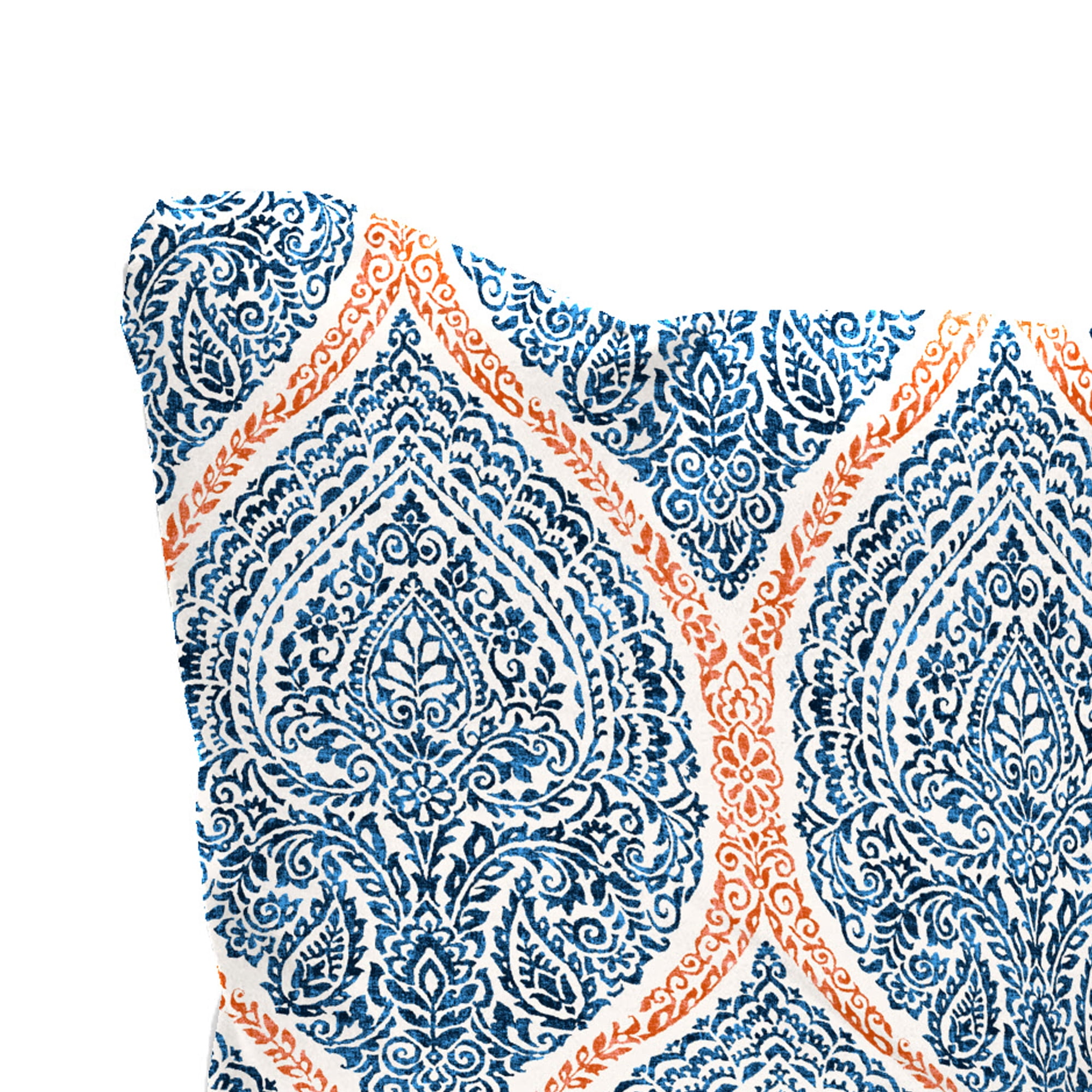 Jordan Manufacturing 24" x 24" Andorra Tiger Lily Navy Damask Square Tufted Outdoor Deep Seat Chair Back Cushion with Fabric Button (2 Pack)