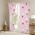 thumbnail image 2 of Feelyou Pink Rabbit Black Out Curtains, Cartoon Strawberry Bunnies Curtains Pack of 2 (42x63 Each), Kawaii Animal Bedroom Curtains, Curtains and Drapes Bedroom Decorative, 2 of 4