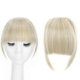 thumbnail image 4 of Benehair Clip in Fringe Hair Extensions as Humam Neat Bangs Thick Hairpiece 6" Ash Brown&Bleach Blonde, 4 of 6
