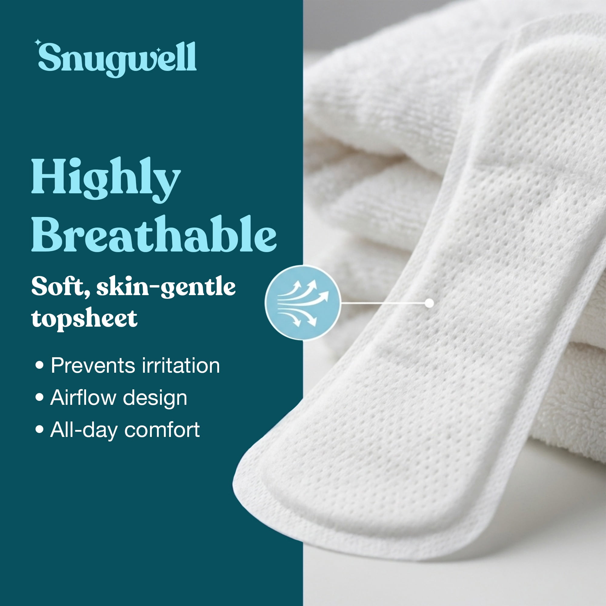 Snugwell Daily Pads Long for Bladder Leaks, Heavy Absorbency, 13 Inch, 160 Count