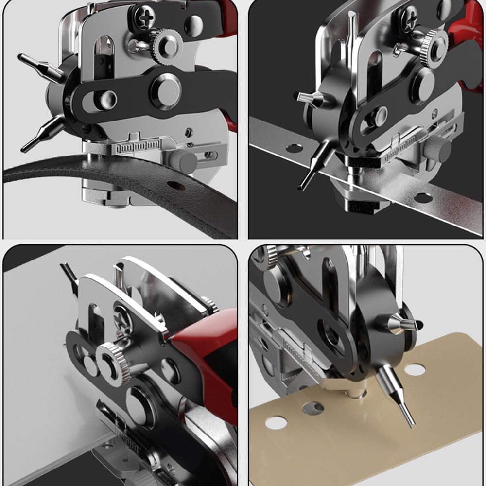 Leather Hole Punch Tool Multi Hole Sizes 45# Steel Puncher For Belts, Watch Bands, Straps, Dog Collars, Saddles, Shoes, Fabric, DIY Home, Craft Projects
