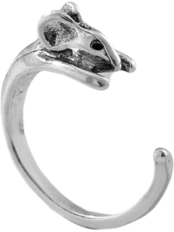 Mice Shaped Open-Ring Adjustable Finger Rings Alloy Silver Cute Animal Dainty Creative Retro Thumb Adjustable Birthday Presents Accessories For Woman