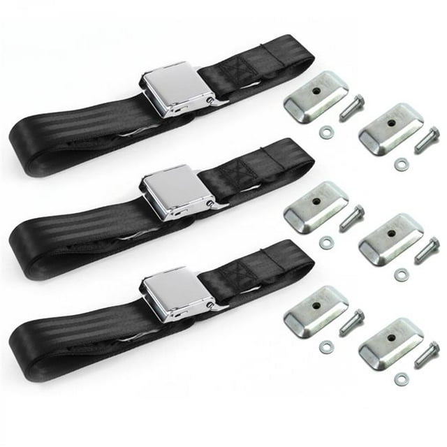 Kit de Ceinture de Sécurité pour Banquette avec Support pour Avion 2 Points Chevy Chevelle 1968-1972 - 3 Ceintures