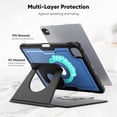 thumbnail image 4 of FJLBDE Case for iPad Pro 11 Inch (M4 2024/M5 2025), 360 Rotating Stand iPad Protective Case Cover with Auto Wake/Sleep, Blue, 4 of 7
