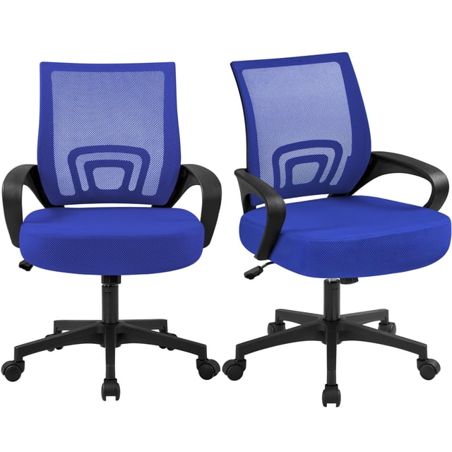 Sillas de Oficina Yaheetech 2 Unidades Ajustables con Malla Azul