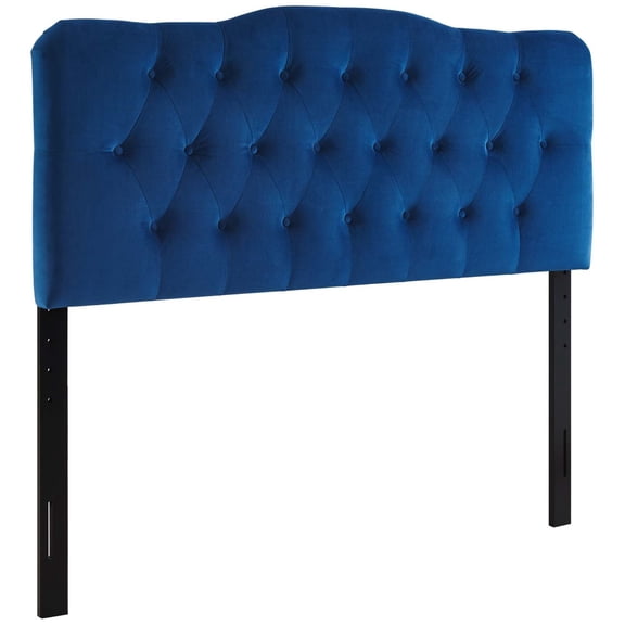 Ergode Annabel Queen Diamond Tufted Performance Velvet Headboard - Navy