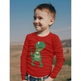 thumbnail image 3 of Tstars Boys Unisex Valentine's Day Shirts for Kids Love Valentine's Day I Love You This Much T Rex Gift Idea for Boy Toddler Kids Long Sleeve T Shirt, 3 of 6