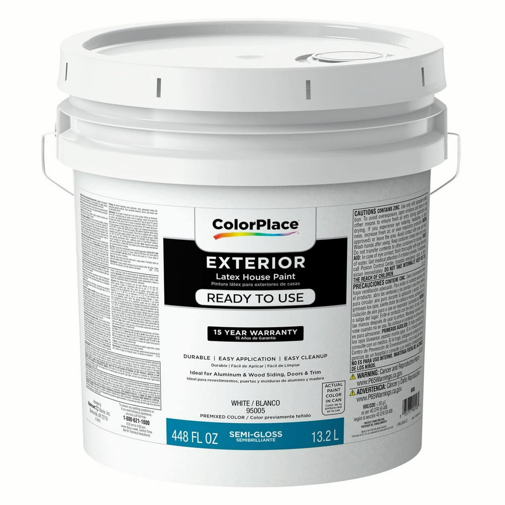 Color Place SemiGloss Exterior Paint & Primer White Base, 3.5Gal