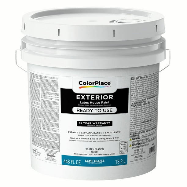 Colorplace Semi Gloss Exterior Paint Primer White Base 3 5 Gal Walmart Com Walmart Com