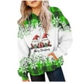 thumbnail image 2 of Jamicy Graphic Hoodies for Girls Christmas Present Christmas Sweatshirts for Kids Merry Gnomes Santa Pullover Sweatshirts Long Sleeve Tree Graphics Tees Holiday, 2 of 3