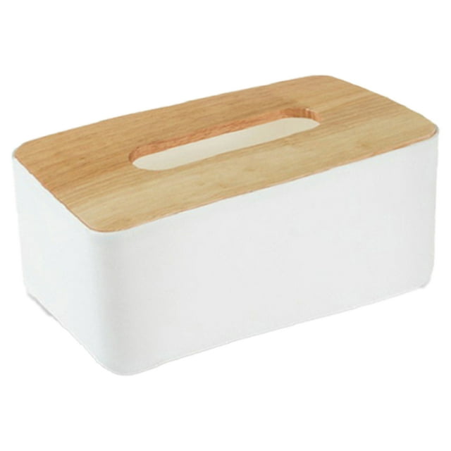 Cubierta de caja de pañuelos de madera para pañuelos faciales de papel, soporte de caja de pañuelos rectangular de madera