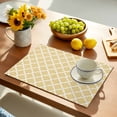 thumbnail image 5 of Placemats Set of 4, Yellow Morocco Texture Place Mats Geometric Tablemats Washable Placemat Table Decoration for Kitchen Table Dinner Party Home Decor Indoor Outdoor 13x19 Inch, 5 of 9