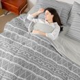 thumbnail image 4 of Homewish Minimalist Geometric Triangle Bedding Comforter Set 7 Pieces for Teens,Mid Century Stripes Lines Full Bedding Set Lightweight,Retro Vintage Aesthetic Fitted Sheet Flat Sheet, 4 of 8