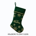 thumbnail image 3 of Yhmxh Velvet Christmas Stocking, 19 Inch Large Xmas Stocking with Golden Snowflake Embroidery & Merry Christmas Lettering, Hanging Plush Cuff Stocking for Fireplace Mantel Christmas Home Decor, 3 of 6