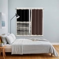 thumbnail image 3 of Brown Black Kitchen Curtains Window Panels, Modern Abstract Art Farmhouse Striped Insulated Window Treatment Curtain, Grommet Curtains for Bedroom/Living Room/Bathroom, 2 Piece 52"Wx84"L, 3 of 8