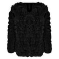 thumbnail image 5 of Fuzzy Jacket, Comdrip Women's Solid Plush Coat Temperament Long Sleeve Cardigan Warm Top Faux Fur Jacket Black XL, 5 of 5