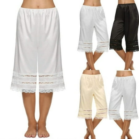 Women Lace Pettipants Slip Faux Silk Shorts Safety Pants Underwear ...