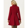 thumbnail image 4 of Abrigo de Invierno con Solapa para Mujer Abrigo con Doble Botonadura rojo XL, 4 of 5