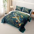 thumbnail image 3 of Feelyou Cartoon Rustic Bass Fish Twin Quilt Set for Men Boys, Rustic Fishing Lake Animal Twin Coverlet Set, Green, 2pcs, 3 of 7