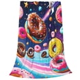thumbnail image 2 of Balery Space Colorful Donut Manta de Felpa Suave y Acogedora – Cobija de Franela Aterciopelada para Cama, Lavable y Cálida para Sofá, Mascotas, Transpirable-50"x40", 2 of 7
