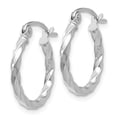 thumbnail image 2 of 14K White Gold Earring Hoop Women'S 12 mm 2 Wg Twist Polished, 2 of 4
