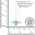 thumbnail image 5 of Halo Pear Teardrop Ring Paraiba Tourmaline CZ 925 Sterling Silver Size 7, 5 of 7