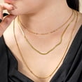 thumbnail image 3 of JeenMata Fashion Gift paquete múltiple de 3 piezas collar con colgante para mujer, espiga, collar en capas con cadena de serpiente, cadena de collar ajustable para mujer, set de regalo para uso diario, 3 of 5