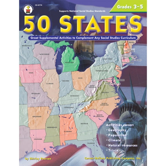 Pre-Owned 50 States, Grades 3 - 5: Great Supplemental Activities to Complement Any Social Studies Curriculum (Paperback) 0887249582 9780887249587