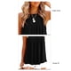 thumbnail image 4 of Camisetas sin mangas con cuello alto para mujer, chaleco informal suelto de verano, sin mangas, espalda cruzada fluida, botón trasero para entrenamiento en la playa, negro XL, 4 of 4