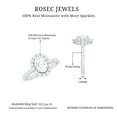 thumbnail image 5 of Rosec Jewels Certified Moissanite Oval Engagement Ring 1 Carat - Vintage Style Ring with Halo (6X8 mm, D-VS1 Grade), 14K White Gold, US 7.50, 5 of 8