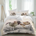 thumbnail image 2 of Rooster Farm Animal Country Bedding 3 Piece Duvet Cover Set Queen Size, Chinese Style Plant Soft Microfiber Comforter Cover with Zipper Closure & Pillowcases, Wrinkle & FadeResistant Quilt Cover, 2 of 9