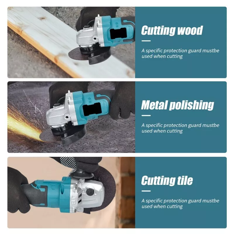 125mm Brushless Cordless Electric Angle Grinder Woodworking Polisher For Makita