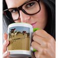thumbnail image 2 of 3drose, Camel Caravan, Adrar, Amatlich, Mauritania-af27 Apa0005 - Aldo Pavan, 15oz Two-tone Green Mug, 2 of 6
