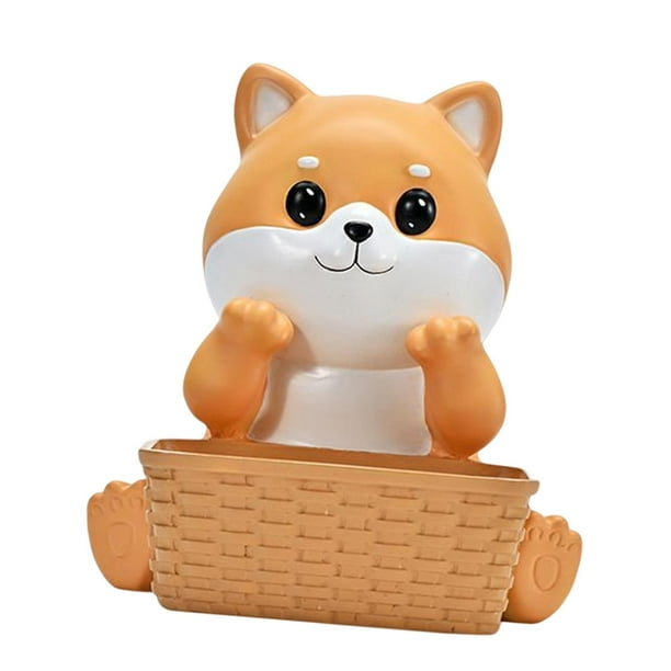Caja de almacenamiento con estatua decorativa de perro, figura de animal para decoración de restaurantes y cumpleaños. Amarillo