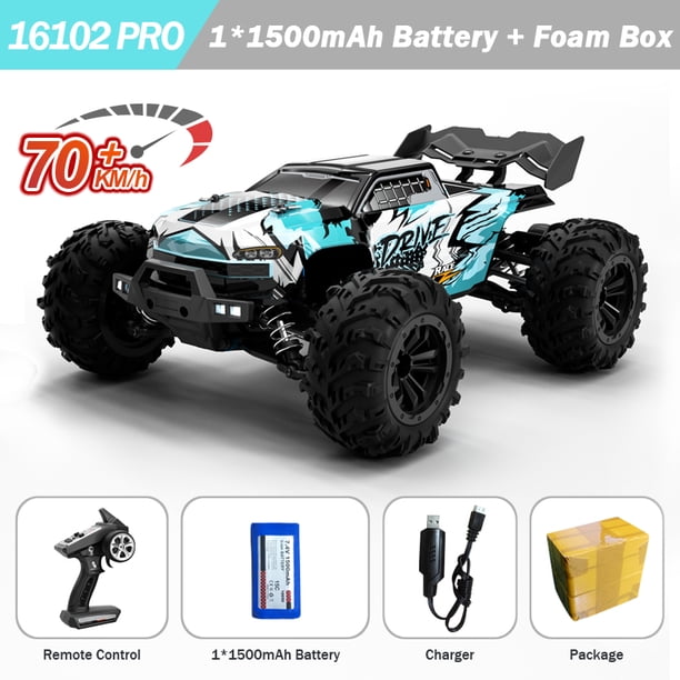 Coche todoterreno teledirigido con luz LED para adultos y niños, vehículo de Control remoto con escobillas o sin escobillas, 4x4, alta velocidad, 50 KM/H o 70 Km/H, 2,4G, 4x4, 1:16