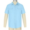 thumbnail image 3 of Men's Linen Shirts Relaxed fit Casual Button Down Short Sleeve Summer Beach Dress Shirt,2024 Mens Solid Color Linen Shirts Short Sleeve Big and Tall,M-5XL, 3 of 8
