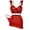 Burgundy, variant on Lingerie Set for Women 3Pcs Bra and Panty with Mini Skirt Contrast Lace Mesh Ruffle Hem Chemise Sleepwear Date Night Outfits Black 2XL
