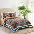 thumbnail image 4 of Dena Home Blue Peacock Garden 3-Piece Quilt Set, Full/Queen, 4 of 11