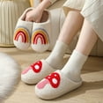 thumbnail image 6 of BERANMEY Cute Valentine's Day Slippers for Women Soft Plush Comfy Warm Slip-On Heart Love Couple Slippers fo Women Indoor Fluffy House Slippers for Women and Men Non-slip Fuzzy Flat Slides, 6 of 9