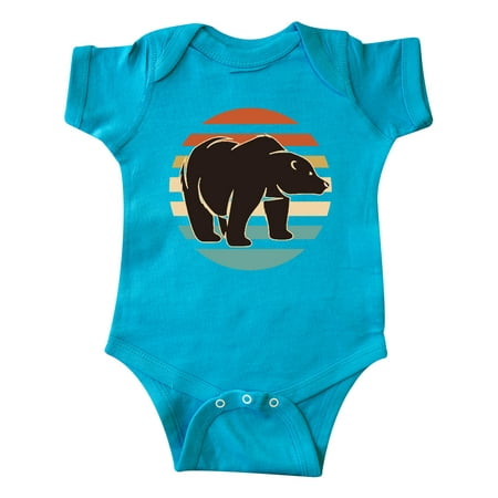

Inktastic Bear Silhouette Retro Sunset Gift Baby Boy or Baby Girl Bodysuit