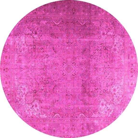 Ahgly Company Indoor Round Persian Pink Traditional Area Rugs, 8' Round