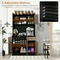 thumbnail image 5 of Demi Bonn Kitchen Storage Cabinet, Buffet Sideboard, 4-Door Freestanding Kitchen Buffet with Hutch and Adjustable Shelves, for Dining Room, Kitchen, Living Room, Black, 5 of 7