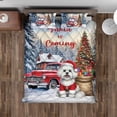 thumbnail image 4 of Santa is Coming Maltese Merry Christmas Xmas Noel Truck Tree Quilt Bedding Set Maltese Dog Lover Gifts Idea 1 Blanket Bed Cover 2 Pillowcases - 02023, 4 of 5