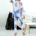 thumbnail image 4 of Ensembles pour Femmes Liquidation Ensemble Deux Pièces Décontracté à Manches Longues Imprimé Tendance Bleu TTG, 4 of 8