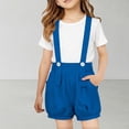 thumbnail image 6 of Girls Adjustable Strap Shorts Overalls Kids Summer Casual with Pockets, 6 of 6