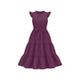 thumbnail image 2 of WOYY Girls Ruffles Sleeveless Tiered Dress Casual Party A-Line Midi Sundress, Sizes 5-14, 2 of 4